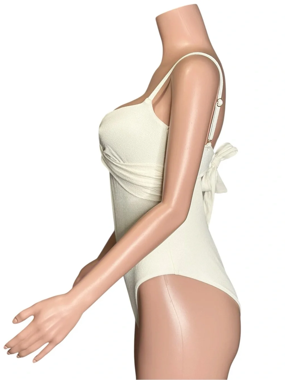 MONDAY SWIMWEAR Bordeaux One Piece Swim, Ivory Boucle, Large
